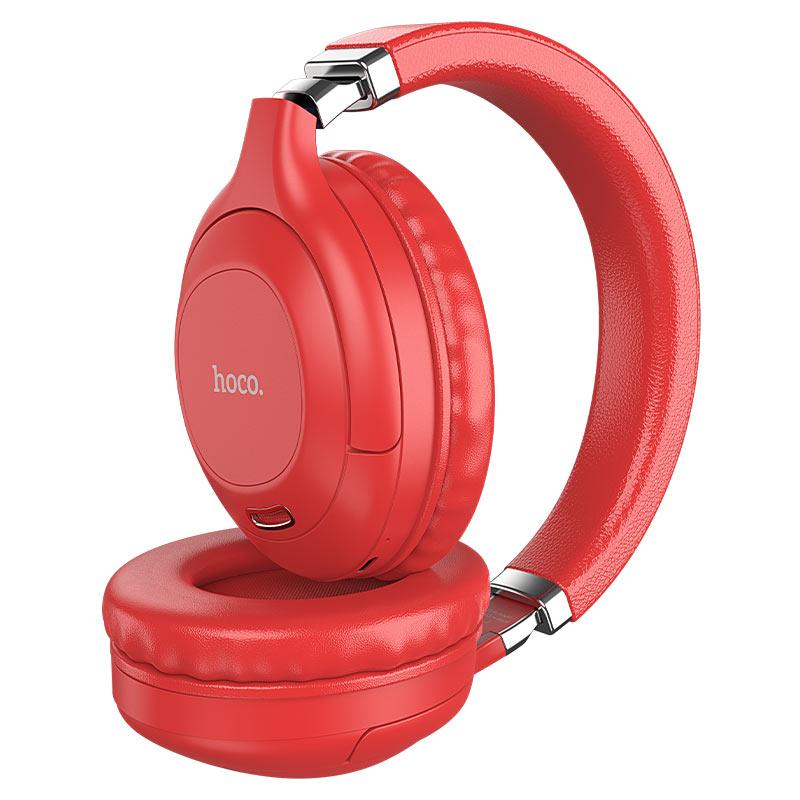 Беспроводные наушники - HOCO W32, Bluetooth 5.0, AUX, микрофон, 200mAh (5 часов), красные - фото 2 - id-p215594759