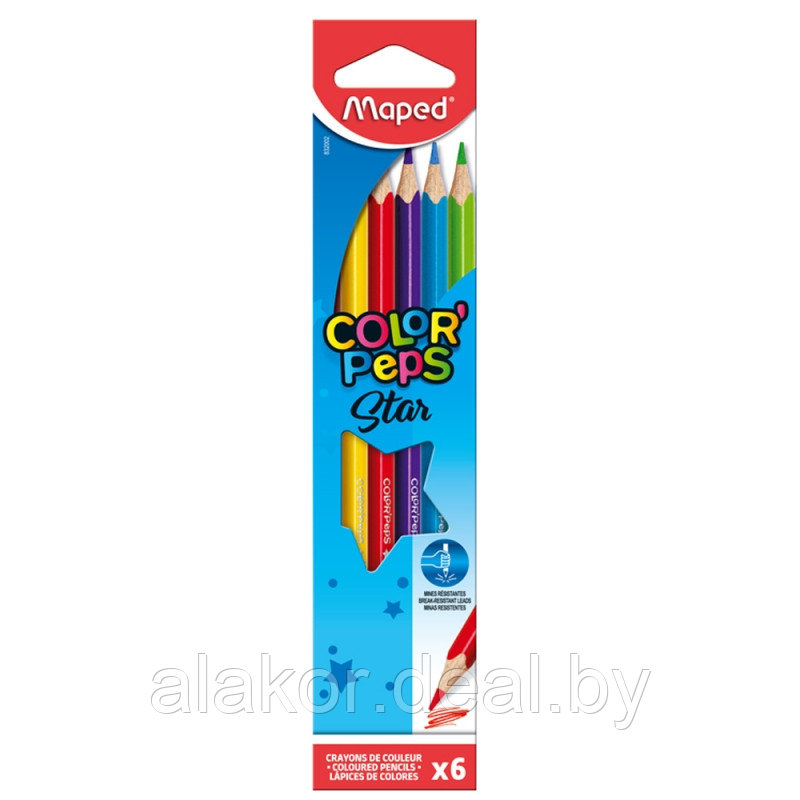 Цветные карандаши Maped "Color Peps", 6шт. - фото 1 - id-p215595097