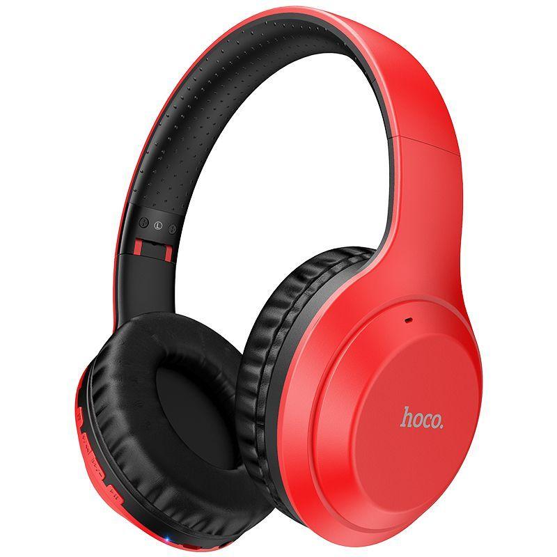 Беспроводные наушники - HOCO W30, Bluetooth 5.0, AUX, MicroSD, микрофон, 300mAh (8 часов), красные - фото 1 - id-p215594870