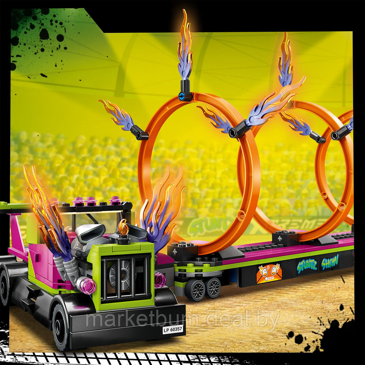Конструктор LEGO City 60357, Трюковый-грузовик и огненные кольца - фото 4 - id-p215594929