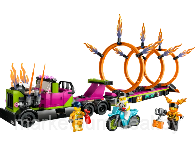 Конструктор LEGO City 60357, Трюковый-грузовик и огненные кольца - фото 2 - id-p215594929