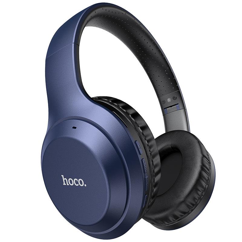 Беспроводные наушники - HOCO W30, Bluetooth 5.0, AUX, MicroSD, микрофон, 300mAh (8 часов), синие - фото 1 - id-p215595081