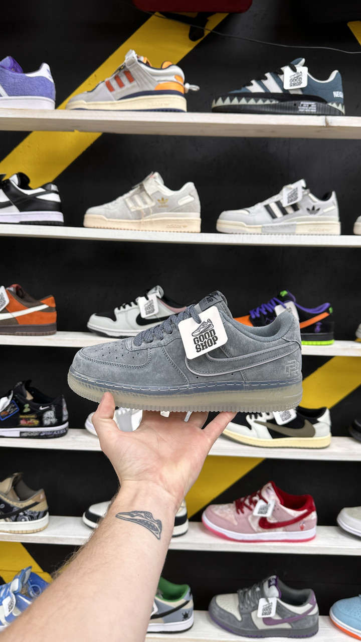 Кроссовки Reigning Champ x Nike Air Force 1 Low Grey Reflective - фото 1 - id-p133649829