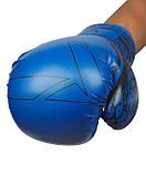 Перчатки боксерские ODIN, ПУ, синий, 8 oz, бокс, перчатки для бокса, боксерские перчатки, фото 2