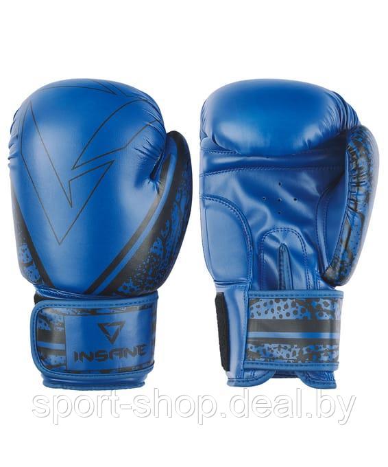 Перчатки боксерские ODIN, ПУ, синий, 10 oz, бокс, перчатки для бокса, боксерские перчатки