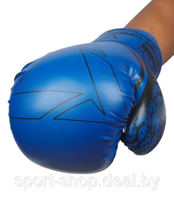 Перчатки боксерские ODIN, ПУ, синий, 10 oz, бокс, перчатки для бокса, боксерские перчатки - фото 3 - id-p215595198
