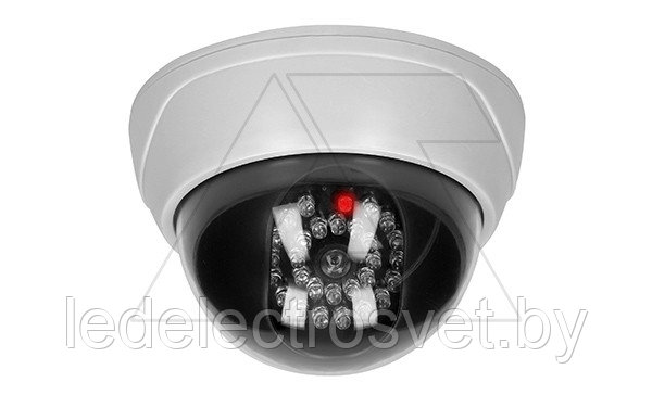 Муляж камеры ORNO c LED-индикатором, для помещений, белый корпус, питание 2x1,5V AA-батарейки - фото 1 - id-p215595472