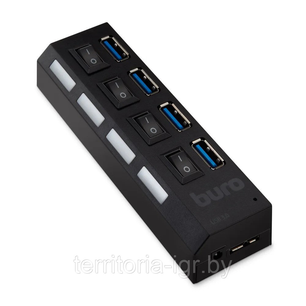 Разветвитель USB 3.0 BU-HUB4-U3.0-L черный Buro - фото 2 - id-p215595496
