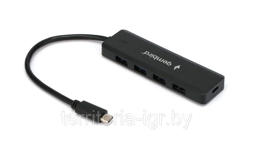 Концентратор USB 3.0 Type-C на 4 USB порта UHB-C424 черный Gembird - фото 1 - id-p215595587