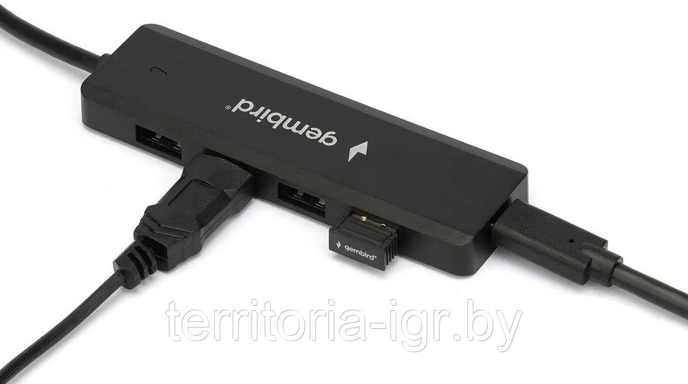 Концентратор USB 3.0 Type-C на 4 USB порта UHB-C424 черный Gembird - фото 2 - id-p215595587