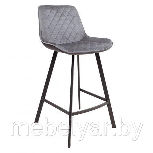 Стул барный LEROS, (серый велюр HLR-21/черный) AksHome