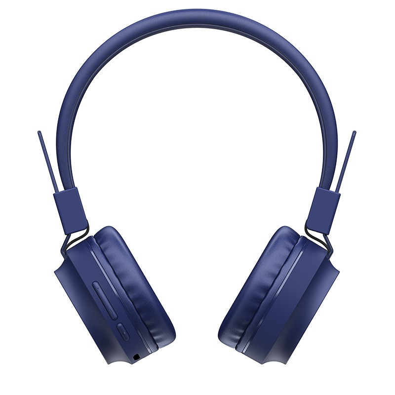 Беспроводные наушники - HOCO W25, Bluetooth 5.0, AUX, MicroSD, микрофон, 300mAh (12 часов), синие - фото 2 - id-p215595586