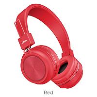 Беспроводные наушники - HOCO W25, Bluetooth 5.0, AUX, MicroSD, микрофон, 300mAh (12 часов), красные
