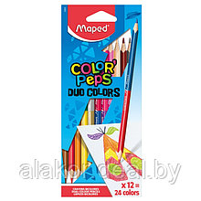 Цветные карандаши Maped "Duo", 12шт.,