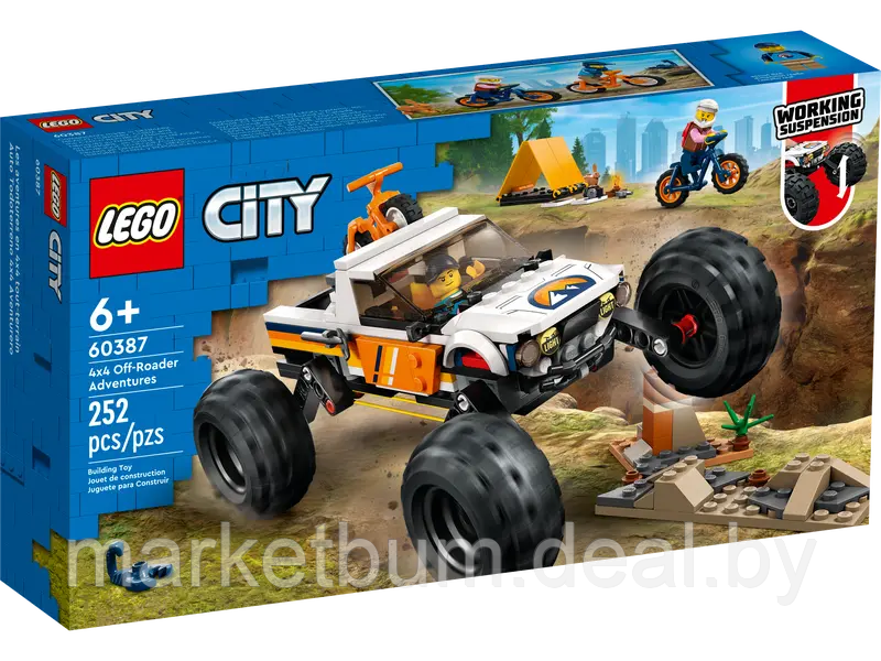 Конструктор LEGO City 60387, Приключения внедорожника 4x4 - фото 3 - id-p215596045