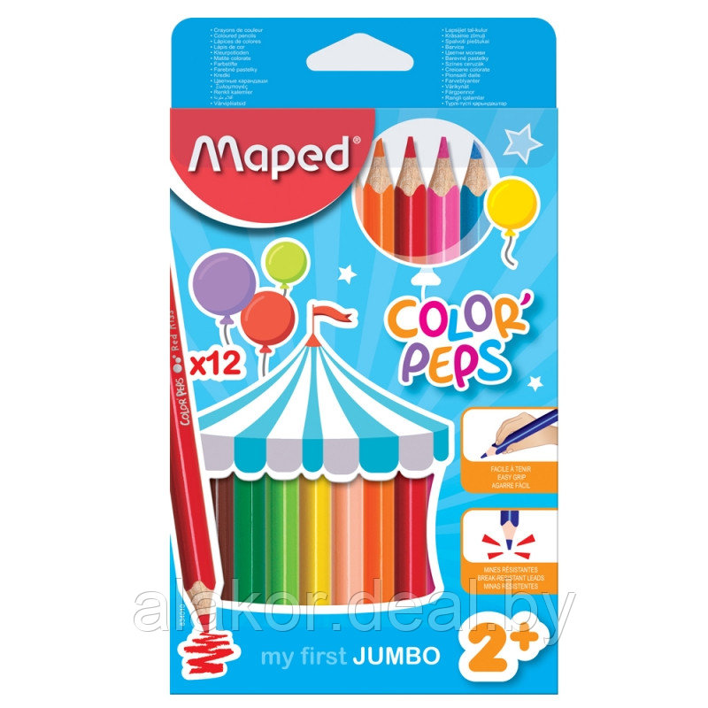 Цветные карандаши Maped "Duo", 12шт., - фото 1 - id-p215595835