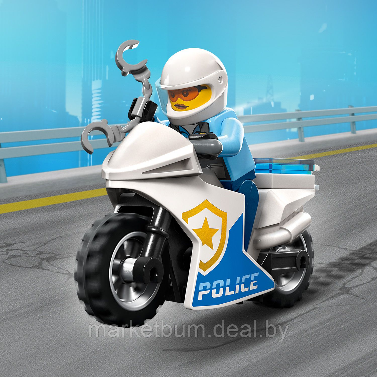 Конструктор LEGO City 60392, Полицейский мотоцикл - погоня за автомобилем - фото 4 - id-p215597097