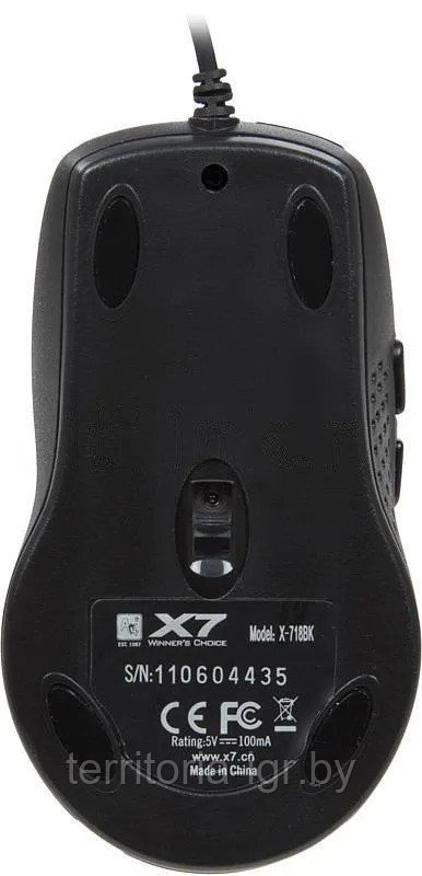 Игровая проводная мышь X7 X-718BK черный A4Tech - фото 7 - id-p74521656