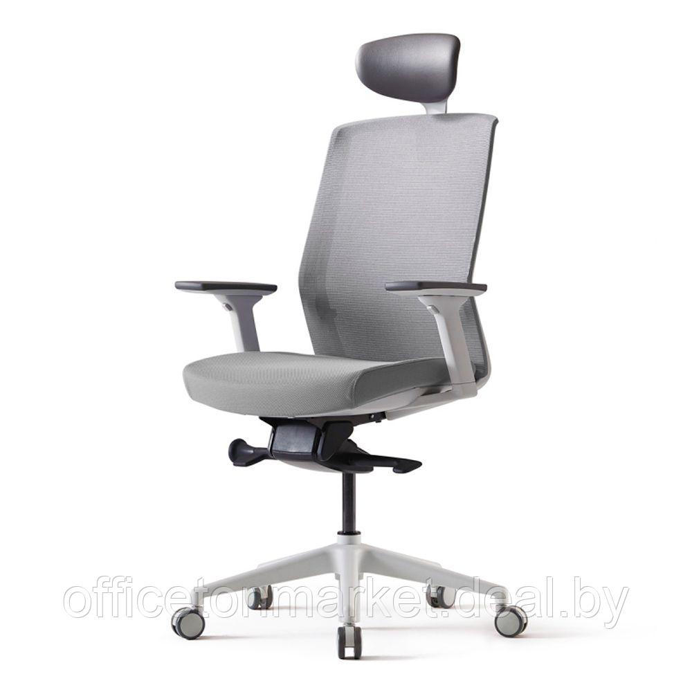 Кресло для руководителя BESTUHL "J1", сетка, ткань, пластик, серый - фото 1 - id-p215597041