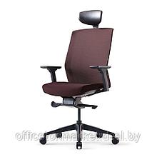 Кресло для руководителя BESTUHL "J1", сетка, ткань, пластик, коричневый
