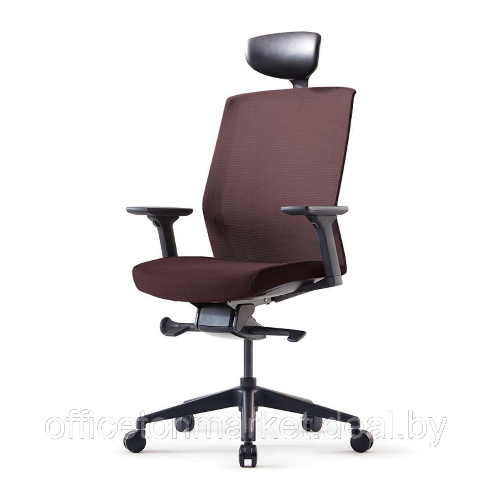 Кресло для руководителя BESTUHL "J1", сетка, ткань, пластик, коричневый - фото 1 - id-p215597042