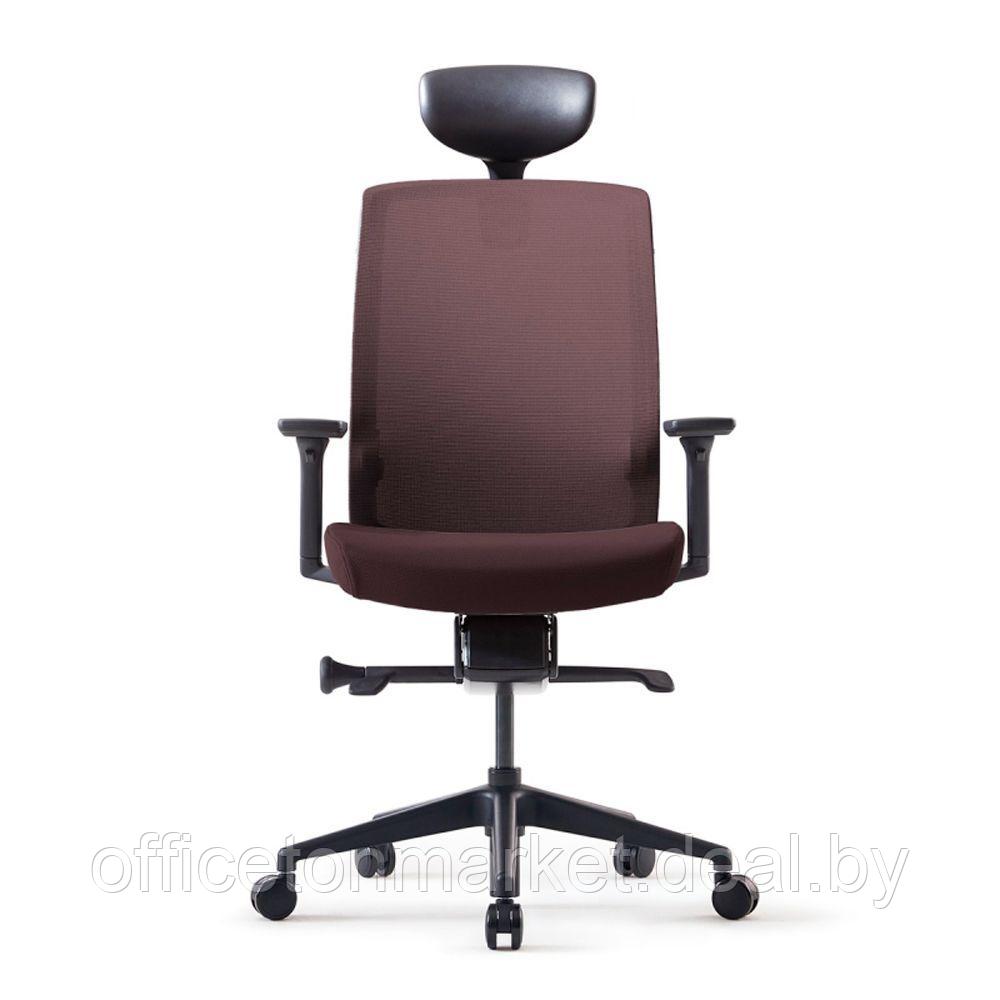 Кресло для руководителя BESTUHL "J1", сетка, ткань, пластик, коричневый - фото 2 - id-p215597042