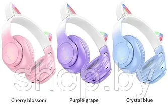 Беспроводные наушники Кошачьи Ушки Hoco W42 Cat ears цвет : розовый, сиреневый, голубой   NEW 2023!!!