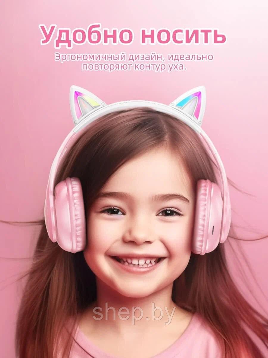 Беспроводные наушники Кошачьи Ушки Hoco W42 Cat ears цвет : розовый, сиреневый, голубой NEW 2023!!! - фото 10 - id-p215599315