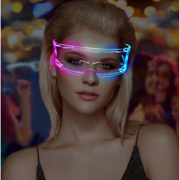 Неоновые очки для TikTok в стиле Cyberpunk - фото 2 - id-p215599686