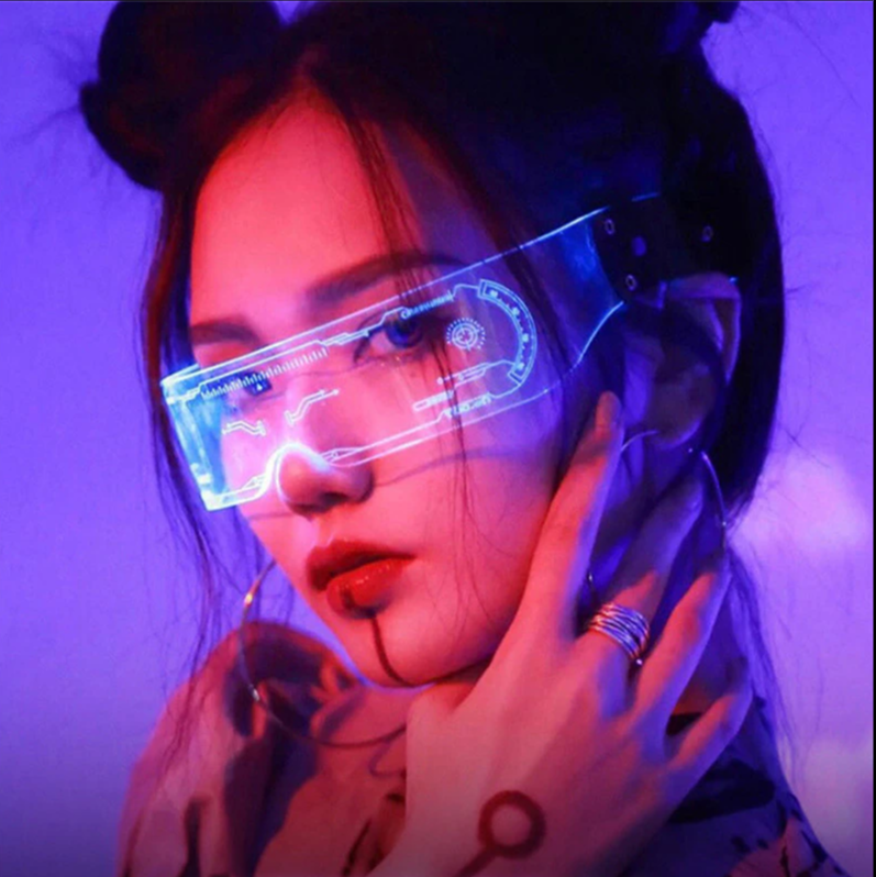 Неоновые очки для TikTok в стиле Cyberpunk - фото 1 - id-p215599686