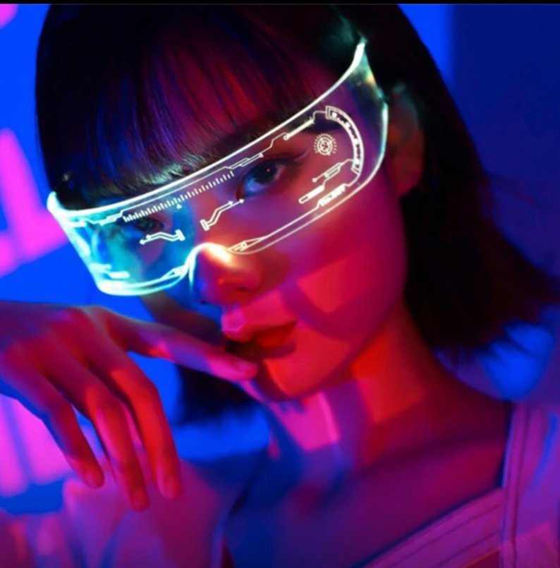 Неоновые очки для TikTok в стиле Cyberpunk - фото 1 - id-p215599692