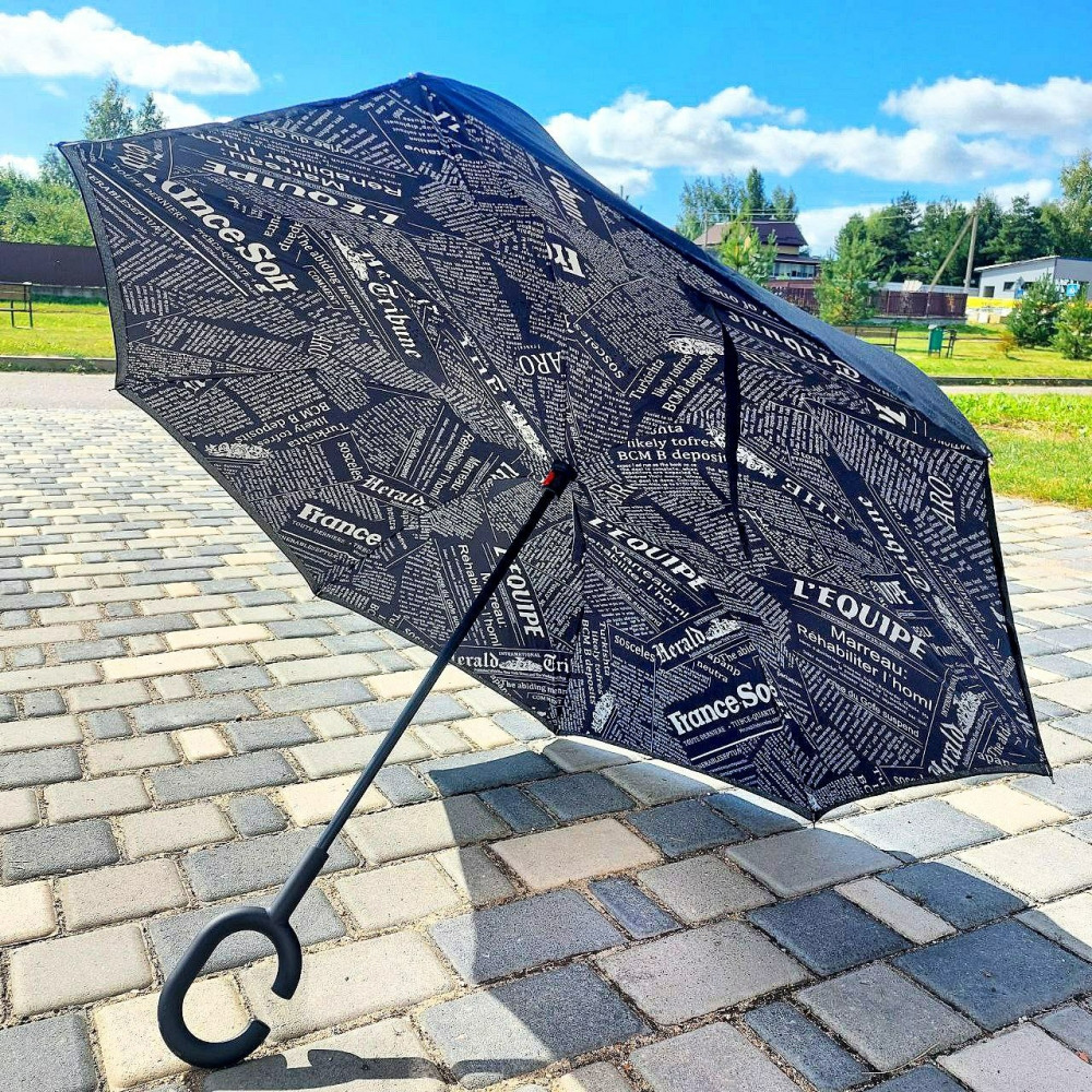 Зонт наоборот двухсторонний UpBrella (антизонт) / Умный зонт обратного сложения - фото 3 - id-p132990493