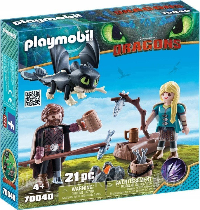 Конструктор Playmobil Dragons Иккинг и Астрид с дракончиком 70040 - фото 1 - id-p215600137