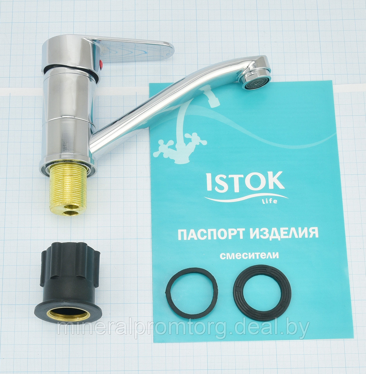 Смеситель Istok life однорычажный для умывальника с изливом 150 мм Арт. 0402.402 - фото 6 - id-p215604102