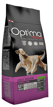 Optima Nova Dog Adult Medium (курица и рис), 12 кг - фото 1 - id-p215604845