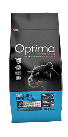 Optima Nova Cat Light (курица и рис), 8 кг - фото 1 - id-p215604853