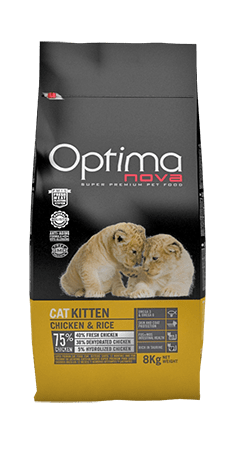 Optima Nova Cat Kitten (курица и рис), 8 кг - фото 1 - id-p215604865