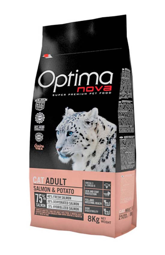 Optima Nova Cat Adult (лосось и картофель), 2 кг - фото 1 - id-p215604870