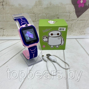 Детские умные часы Smart Baby Watch с gps Q12 Розовые с фиолетовым, фото 1