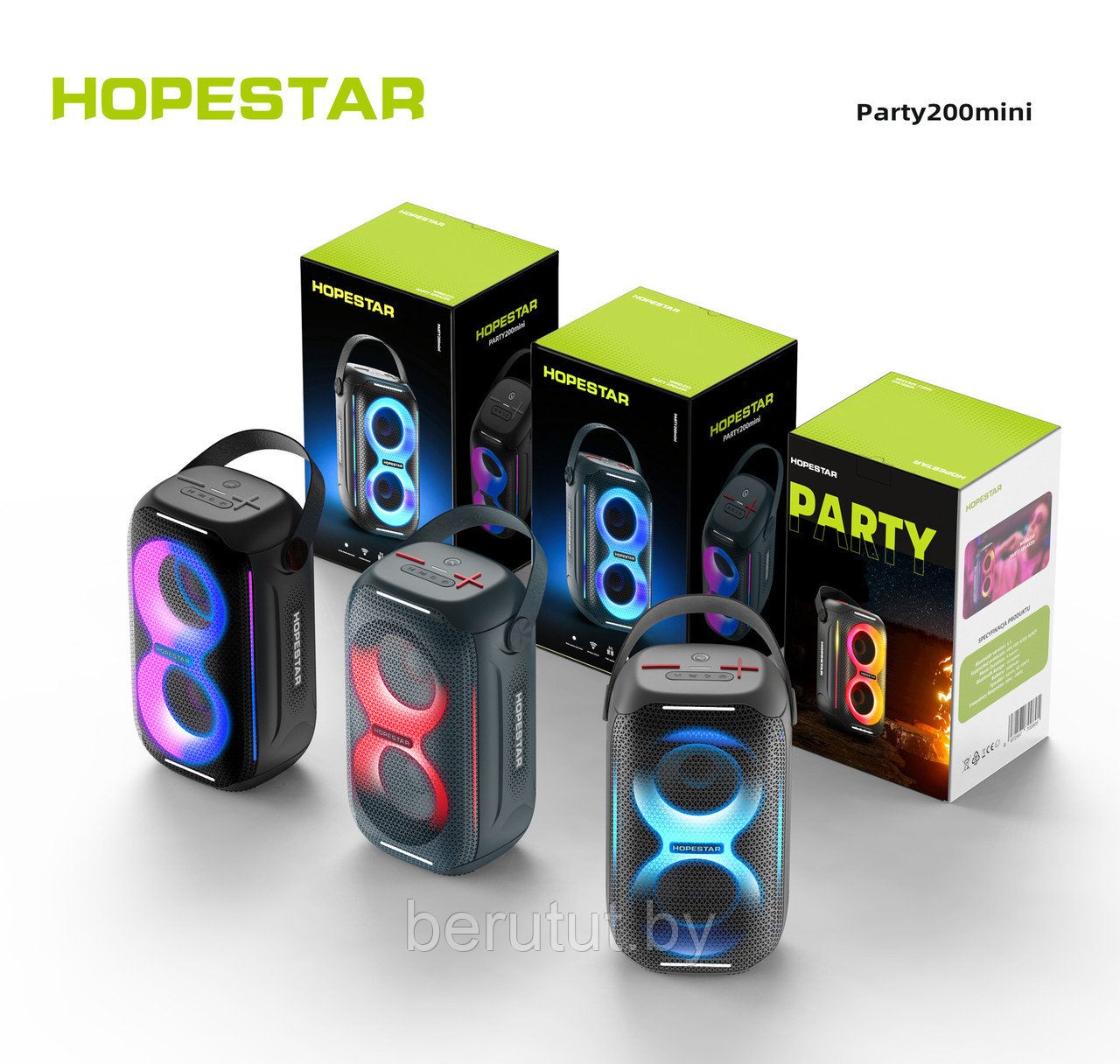 Колонка портативная музыкальная Bluetooth HOPESTAR Party 200 mini - фото 9 - id-p215610108