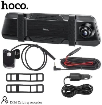 Зеркало видеорегистратор HOCO D136 с 2мя камерами - фото 2 - id-p215610130