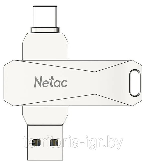 USB-накопитель 128GB U782C USB 3.0 + Type-C серый Netac - фото 2 - id-p215614102