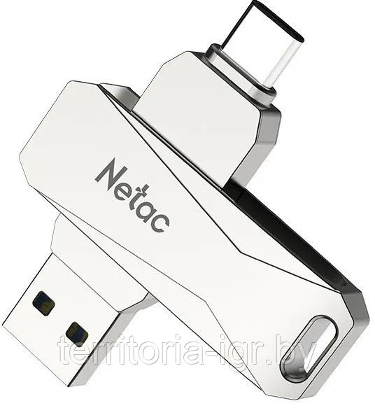 USB-накопитель 128GB U782C USB 3.0 + Type-C серый Netac