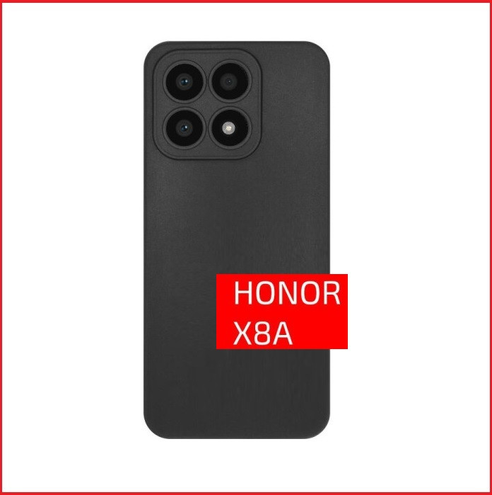 Чехол-накладка для Huawei Honor X8A (силикон) черный с защитой камеры - фото 2 - id-p215614494