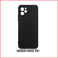 Чехол-накладка для Huawei Nova Y61 (силикон) черный с защитой камеры
