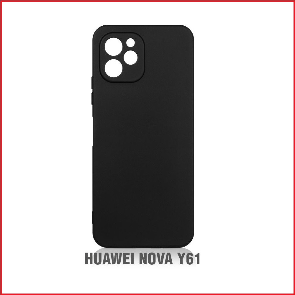 Чехол-накладка для Huawei Nova Y61 (силикон) черный с защитой камеры - фото 1 - id-p215614553