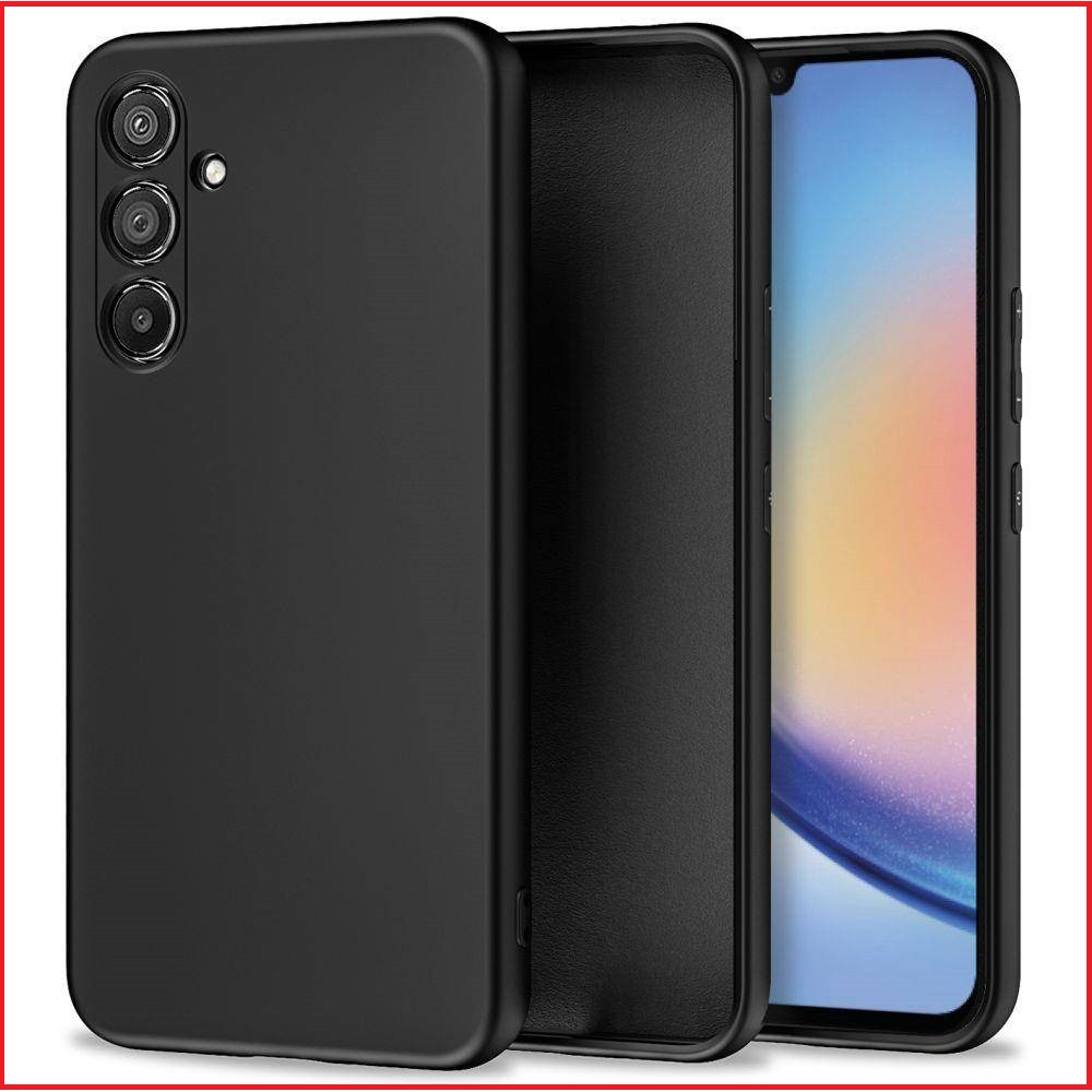 Чехол-накладка для Samsung Galaxy A24 SM-A245 (силикон) черный с защитой камеры