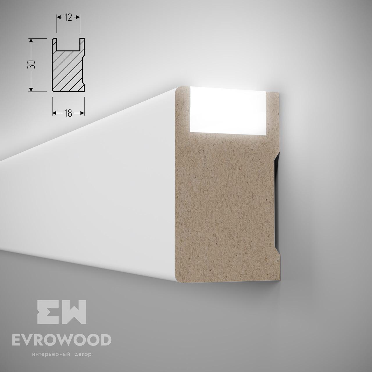 Рейка R010 LED U Evrowood (30*18*2700мм) - фото 1 - id-p215614956