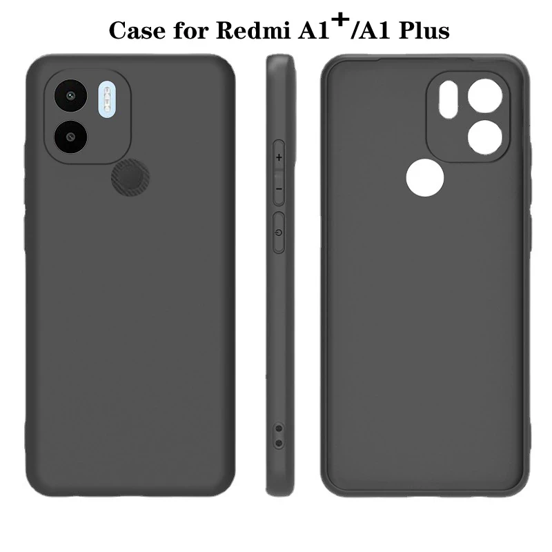 Чехол-накладка для Xiaomi Redmi A1+ / A2+ (силикон) черный с защитой камеры - фото 3 - id-p215617515
