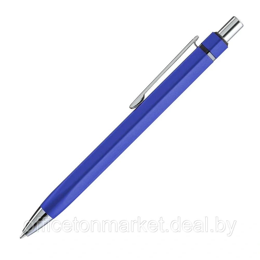 Ручка шариковая автоматическая "Six", 1.0 мм, синий, серебристый, стерж. синий - фото 1 - id-p140878610